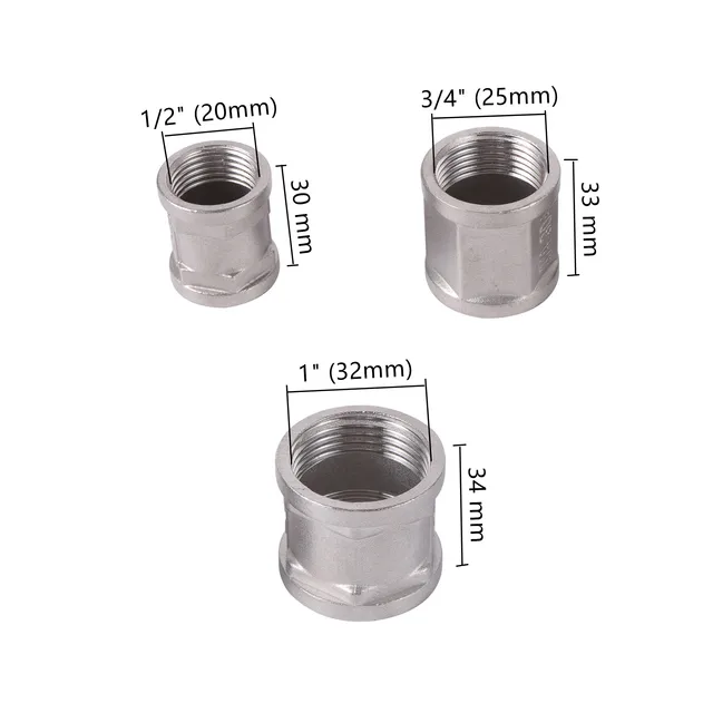 5/8" BSPP-1/2" BSPP Thread 304 Stainless Steel Hex Nipple 1/4" 3/8" 1/8" 1/4" 3/8" 1/2" 3/4" 1" Male Thread 30