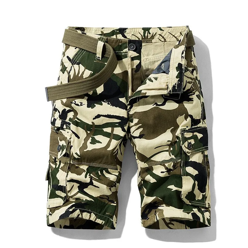 black casual shorts Summer Mens New Camouflage Cargo Shorts Male Casual Loose Korean Concise Zippers Pockets Punk Style Knee Length Vintage Shorts best men's casual shorts