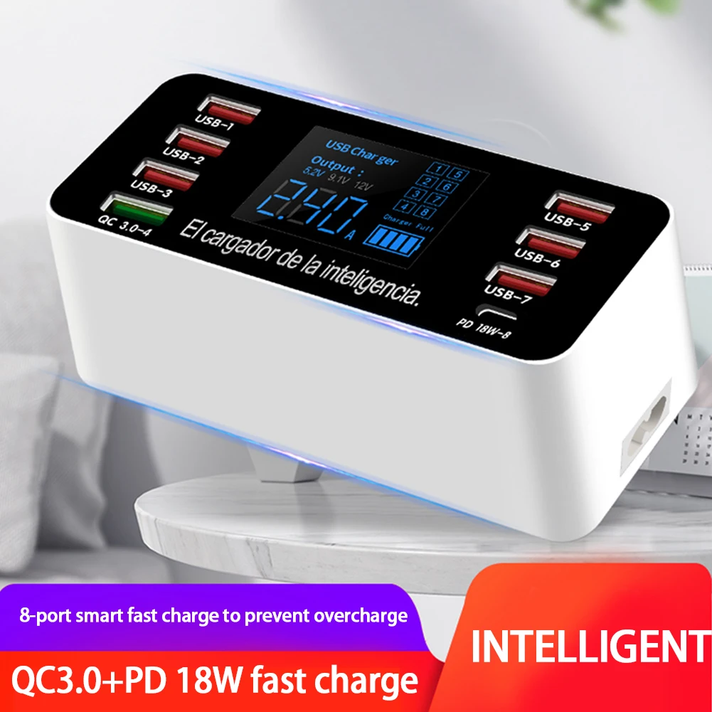 8 Порты и разъёмы USB PD 18 Вт Зарядное устройство настольная зарядная станция