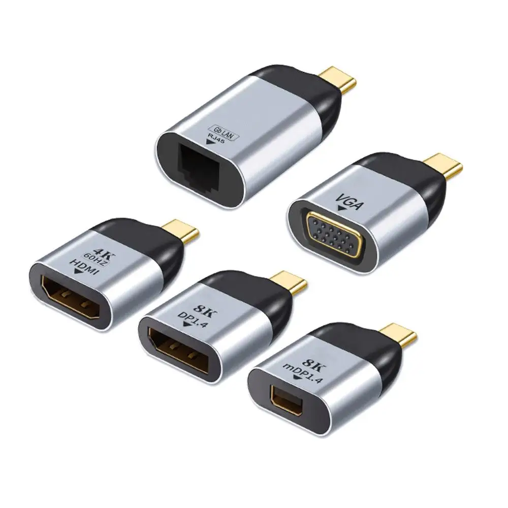 

USB3.1 USB-C to HDMI VGA DP MINI DP RJ45 Lan converter adapter for macbook laptop PC Tablet