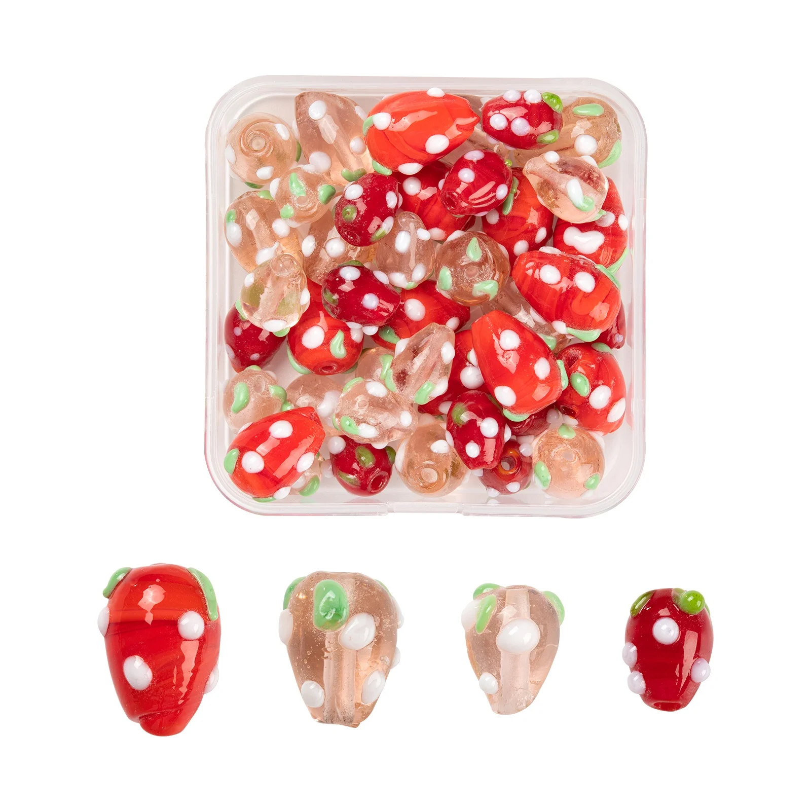 10pcs 3D Strawberry Fruit Handmade Lampwork Beads Spacer Loose Beads for  Bracelets Necklace Earrings DIY Kawaii Jewelry Making - AliExpress