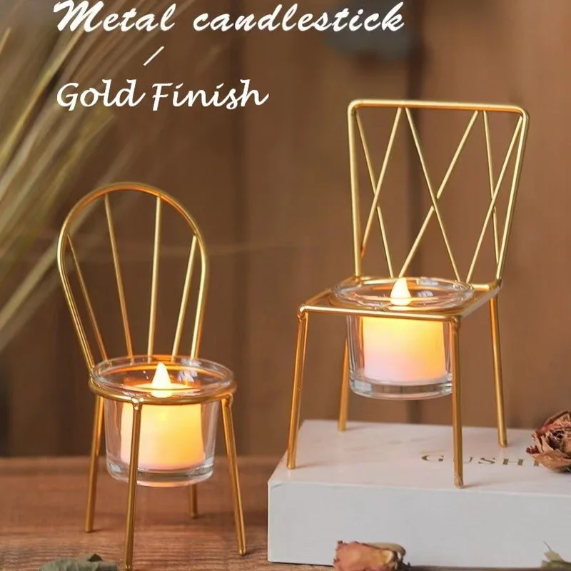 Metal Sculpted Chair Candle Holder Mold for Wedding Decoration Table