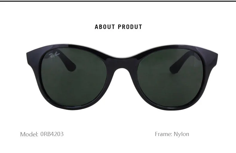 RayBan RB4203 Ретро Круглые Солнцезащитные очки для женщин и мужчин UV400 Винтажные Солнцезащитные очки в металлической оправе модные черные