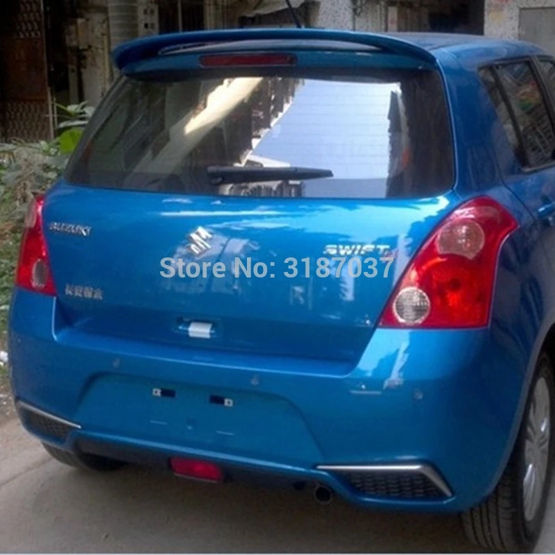 For Suzuki Swift Spoiler 2008 2015 ABS Plastic Unpainted Color Rear Roof Spoiler Wing Trunk Lip