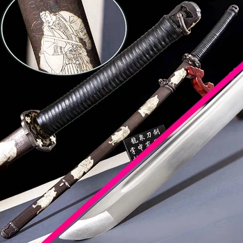 

Hand Forging Full Tang 1095 High Carbon Steel Sharp Japanese Saber Knife Samurai Sword Katana Nice Brass Warrior Scabbard