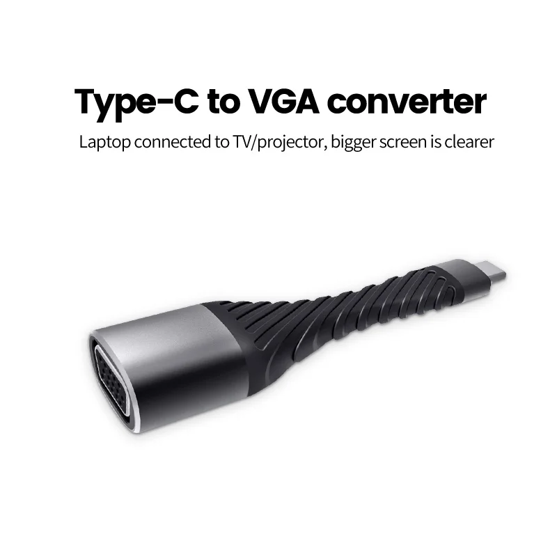 

ZOMY Type-C to VGA Converter Adapter Cables for WG-TC31A Laptop Conneted to HD TV/Monitor Projector Cables Type-C Interface