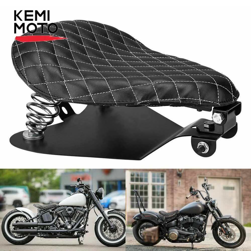 KEMIMOTO placa Base de resorte para individual de motocicleta, muelles de cuero personalizados, color negro, para Sportster 883, Bobber Chopper| | - AliExpress