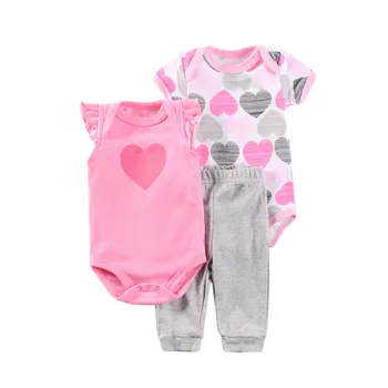 

2020 Baby Girl Clothes Unisex Bodysuits+Pants Baby Sets 3PCS Unisex Cotton Newborn Baby Trousers Baby Boy Clothes Roupa bebe