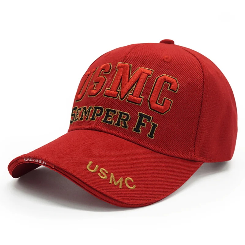 usmc red Новая брендовая мужская тактическая бейсбольная кепка Eagle SWAT, армейская бейсболка, хлопковая кепка, Регулируемая Мужская Уличная Бейсболка Кепка Gorras - Цвет: usmc red