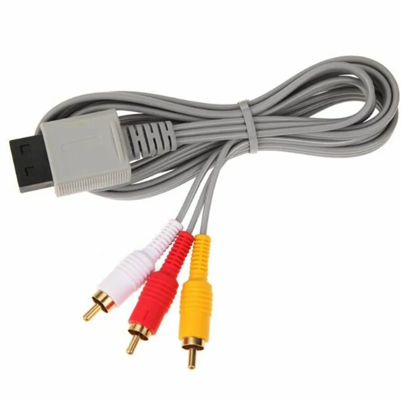 50 шт. 1,8 м Аудио Видео AV композитный 3 RCA кабель для резких видео для консоли nintendo wii