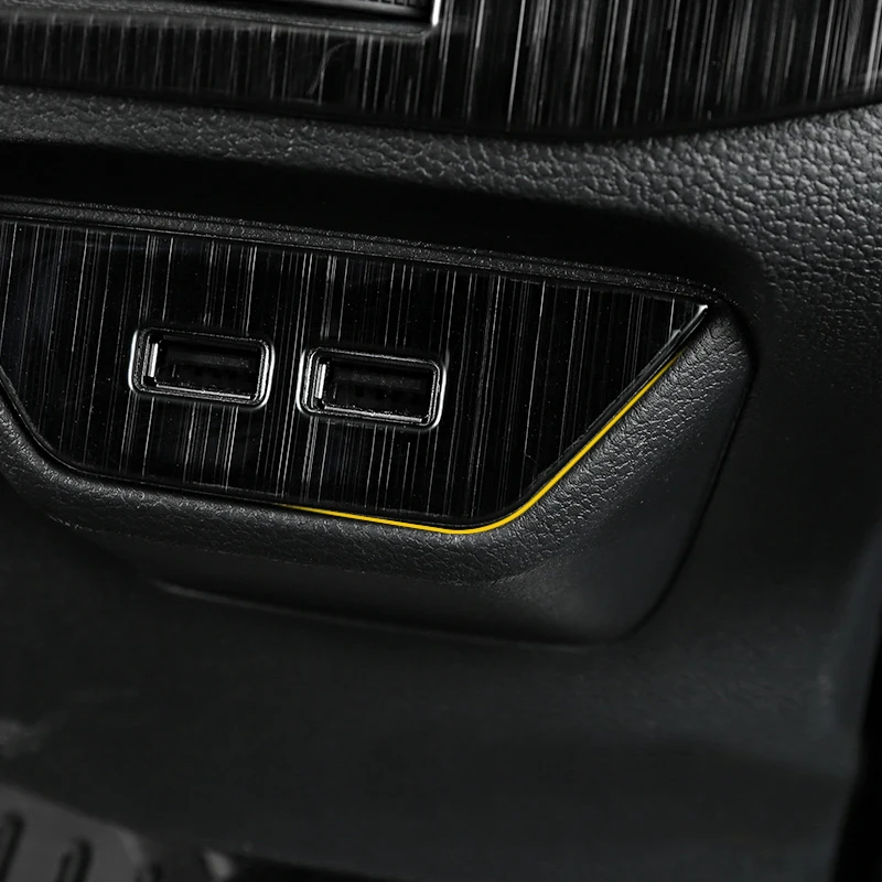 Lsrtw2017 для Volkswagen Vw T-roc автомобильный подлокотник задняя USB Панель отделка интерьера аксессуары нержавеющая сталь