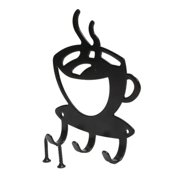 

Holder Hallway Storage Metal Rack Hanger Key Hook Durable Space Saving Wall Mounted Practical Home Coffee Cup Shape Decoration