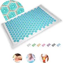 Фитнес йога коврик с шипами Лотос Акупунктура Массажный коврик кровать Пилатес лен хлопок Массажер для йоги подушка для шеи и спины облегчение боли