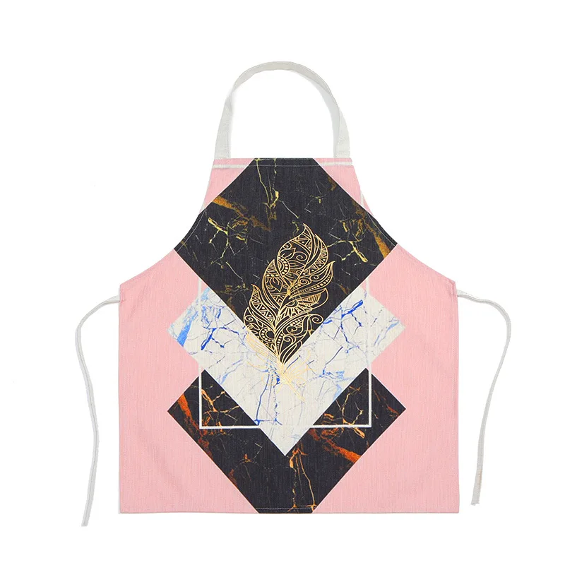 A3 1Pcs Bronzing Flamingo Pattern Cotton Apron Adult Bibs Home Cooking Baking Coffee Shop Cleaning Aprons Kitchen Accessories - Цвет: A3