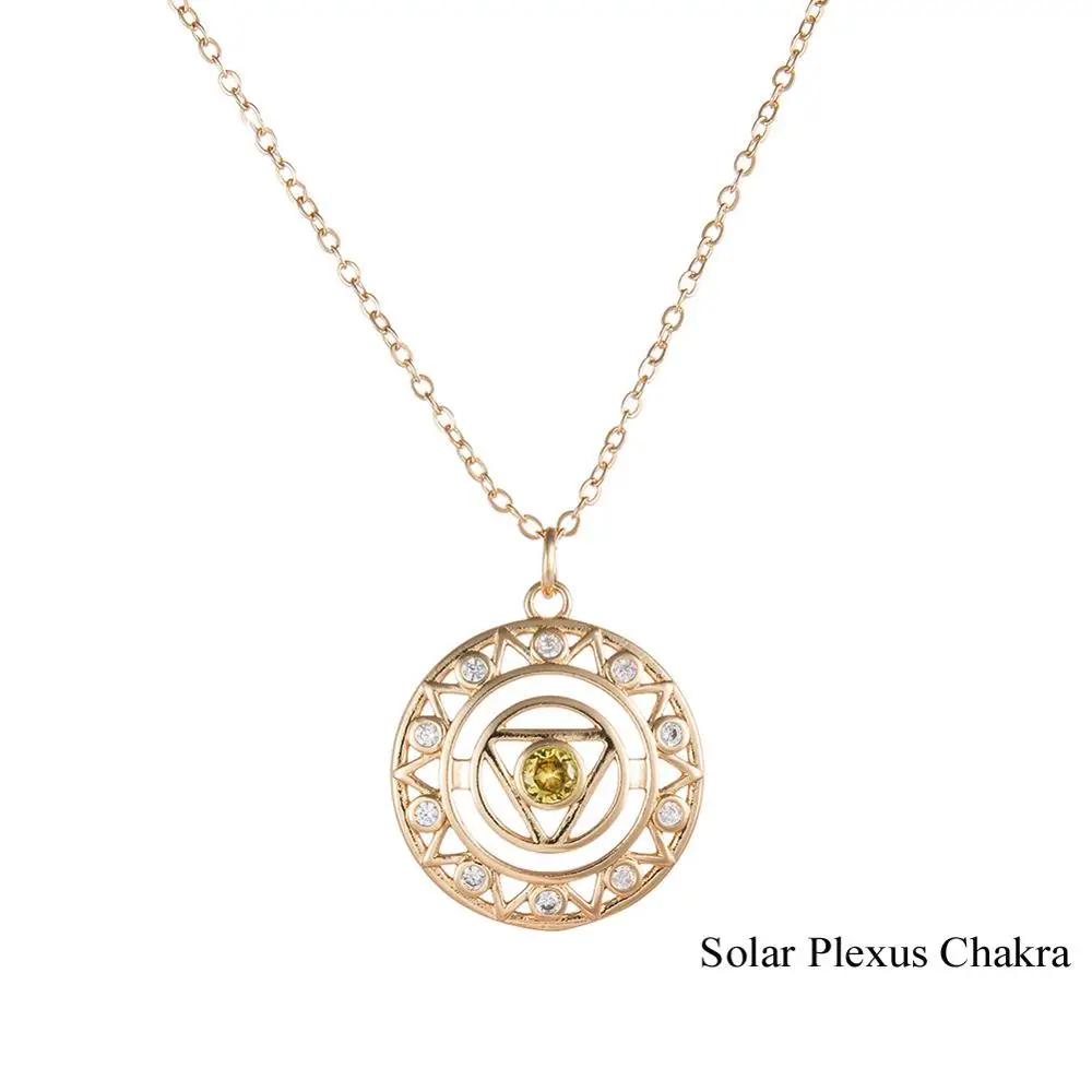 Золотое ожерелье чакры кулон индийское ожерелье для йоги 7 золотых цветов цепь ювелирные изделия для женщин Прямая поставка - Окраска металла: 5