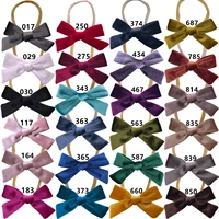 Velvet Fabric 3.5 inch Bow Headbands Baby Girls bow Nylon Hairband Accessories Kids Toddler Bows Hair Elastic Bands  Headwear 2