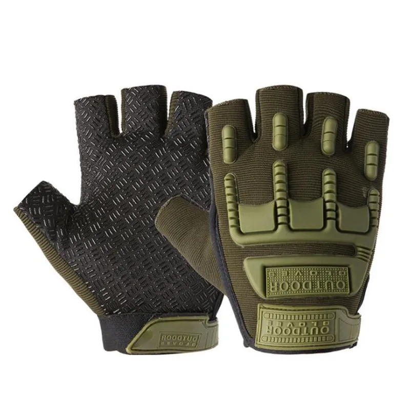B-As Picture New Tactical Gloves Military Army Outdoor Sports Shooting Airsoft Bicycle Motorcross Hard Knuckle Half Finger Gloves Fingerless - Цвет: B-As Picture