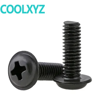 

PWM Black round head with pad screw, screw, black zinc white nickel M2M2. 5M3M4 200Pcs