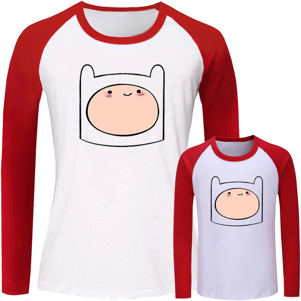 JdSCR025C ADVENTURE TIME FINN собака Jake дизайн одинаковые комплекты для семьи футболка с длинными рукавами для мамы и дочки топы с принтом для женщин и девочек подарок - Цвет: JdSCR025C