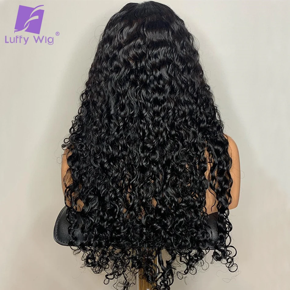 13*6 парики на кружеве без клея бразильские Remy человеческие волосы парик кудрявые отбеленные узлы с детскими волосами для женщин натуральный цвет Luffy