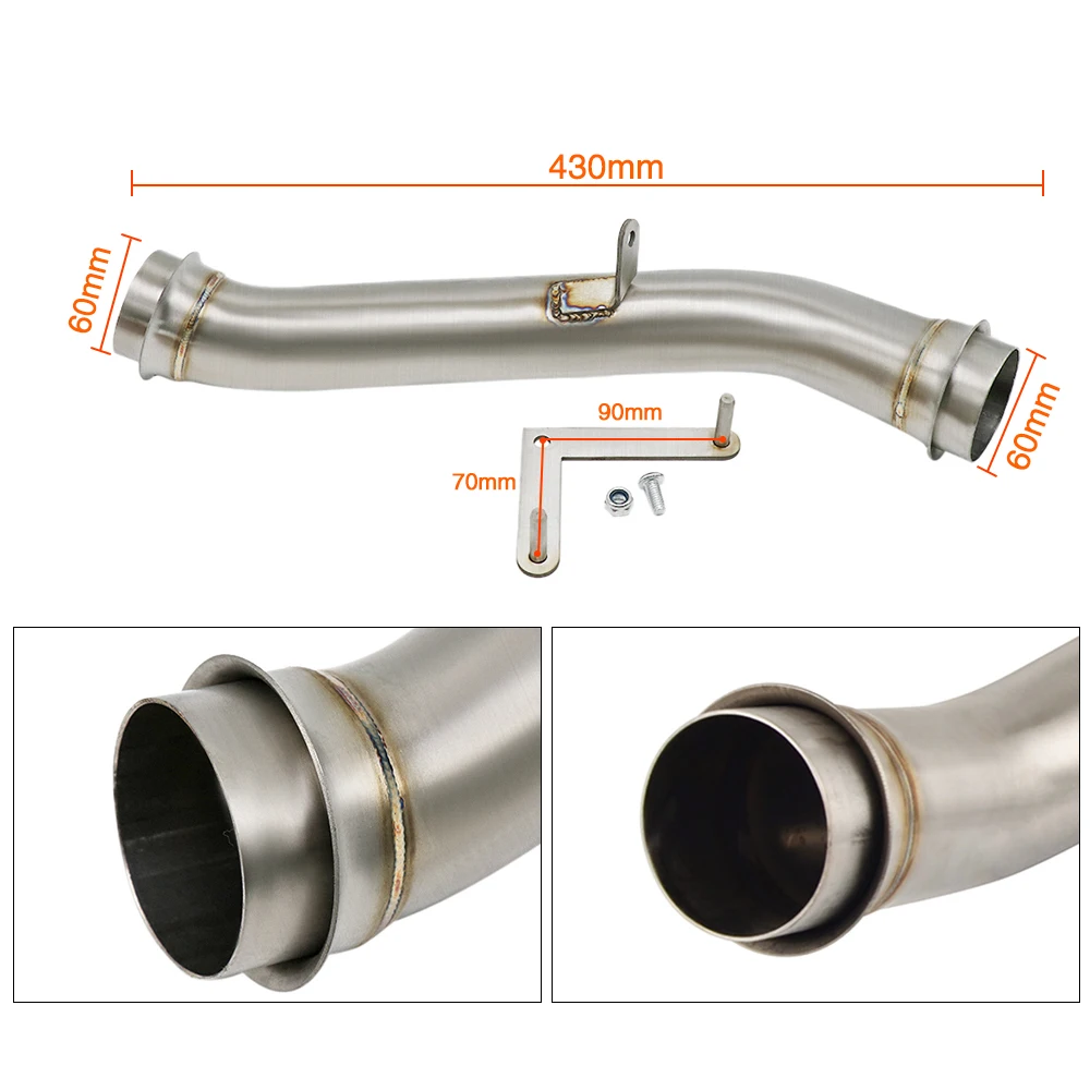 ZS MOTOS выхлопная труба для мотоцикла, средняя труба, Соединительная труба из нержавеющей стали для супер KTM1290-, средняя Соединительная труба