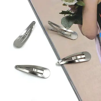 

50 Pcs 4cm Metal Kid Silver Metal Kid Silver Snap Clips DIY Bows Girl Hair Clip Claw Barrette Pin Bow Craf Hair Accessories