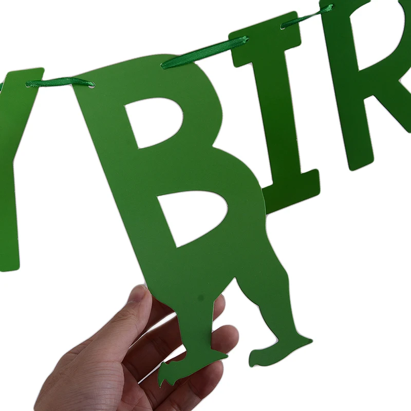 happy birthday dinosaur theme paper banner hanging bunting party Xmas diy decor