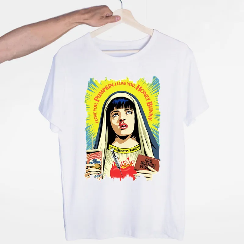Men's Film Movie Pulp Fiction Mia Django John Travolta Fashion T Shirt Fashion Men T-shirt Cool Funny Casual Tops & Tees Men's Film Movie Pulp Fiction Mia Django John Travolta Fashion T Shirt Fashion Men T-shirt Cool Funny Casual Tops & Tees
