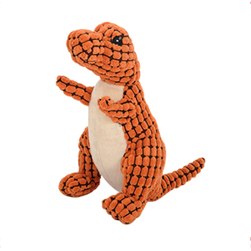 orange HEYPET Pet в форме динозавра Плюшевые жевательные молярные игрушки для собак Игрушки для щенка чистить зубы - Цвет: orange