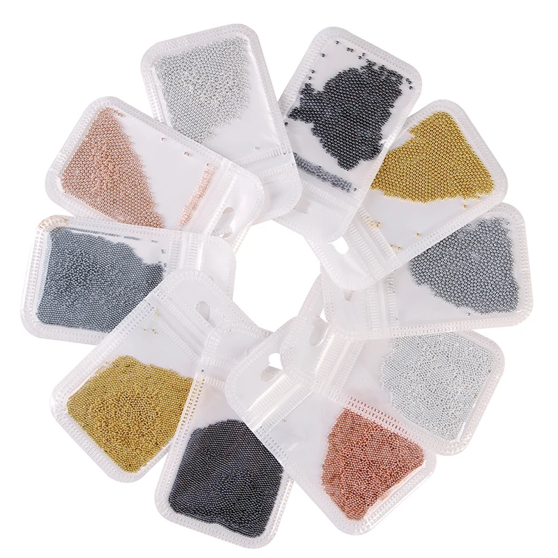 1 Packung 0,6-2,0mm Nagelkunst-Kaviarperlen 10g Strass für Mikro-Stahlkugeln 3D-Dekorationen UV-Gel Acryl-Tips – Detail 1