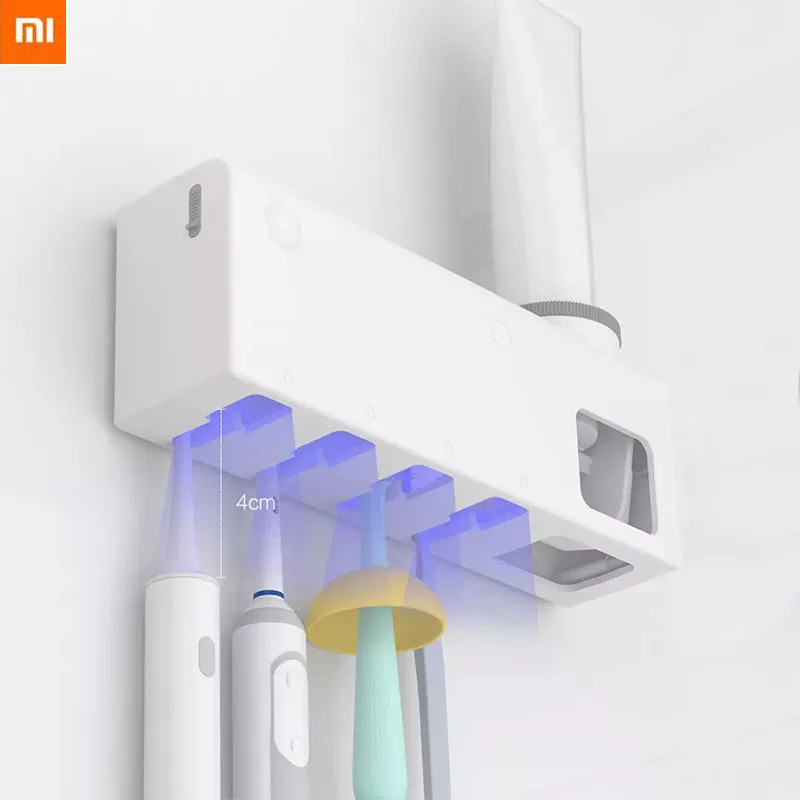 

Xiaomi Dr Meng Smart Disinfection Toothbrush Holder UV Sterilizer With Cup Wall Sticker Set Toothpaste Dispenser
