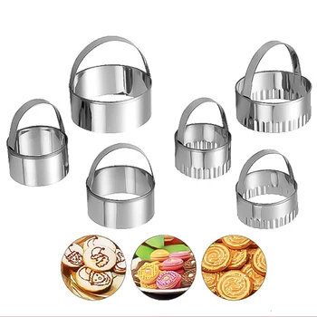 

3pcs/set Round Stainless Steel Cookie Cutters Fondant Baking Cookie Biscuit Cutters Sandwich Cutters Cookie Cutter