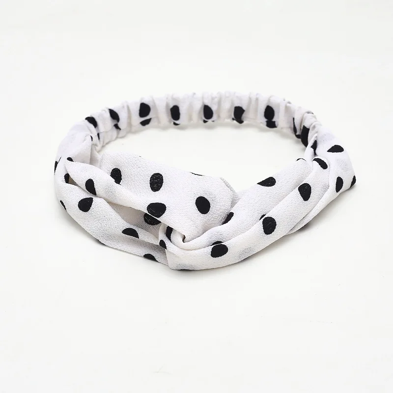 C18 Fashion Women Hair Accessories Bow Chiffon Floral Hair Band Headband Fabric Cross Knotted Korea Headdress ladies Hoop - Цвет: C18