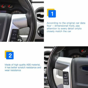 

ABS Steering Wheel Frame Silver Trim Parts For Ford Raptor F150 2009-2014