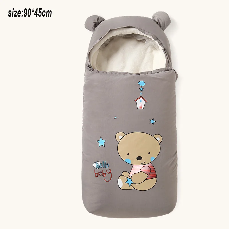 Спальный мешок для малышей новорожденных спальный мешок коляска Sleepingsack Обёрточная бумага конверт универсальный хлопка новорожденных ветрозащитная муфта - Цвет: greay-L