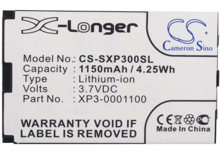 Batteria Cameron Sino 1150Mah Per Socketmobile Sonim Xp3 Xp3-0001100 Per Sonim Xp3 Xp3-0001100 Cellulare, Batteria Smartphone