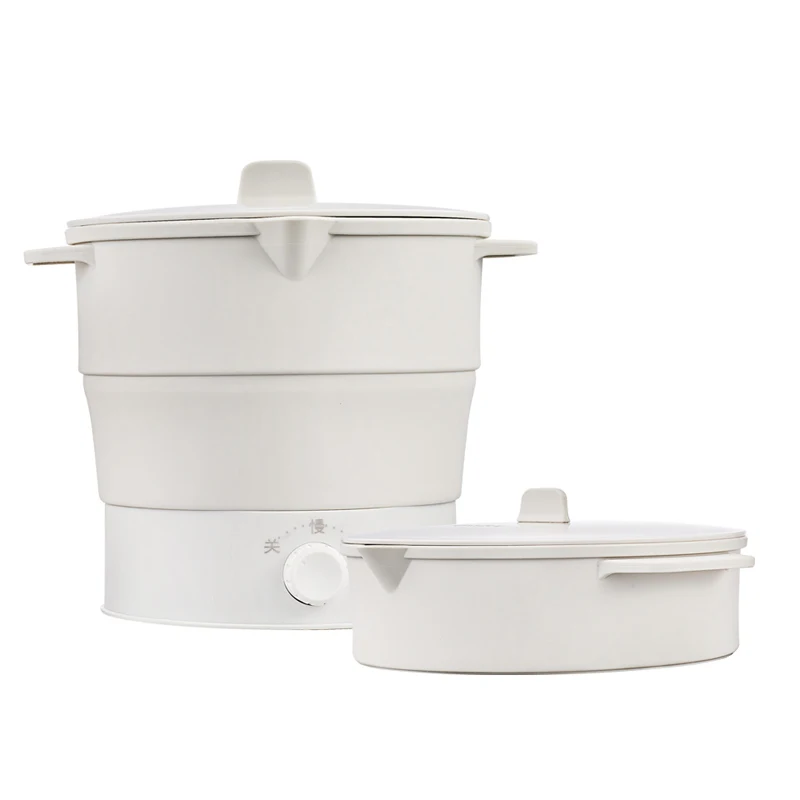 

1pcs Food Grade Silicone Mini Travel Outdoor Foldable Electric Portable Hot Pot Cooker Kettle Steamer Boil Dry Portable
