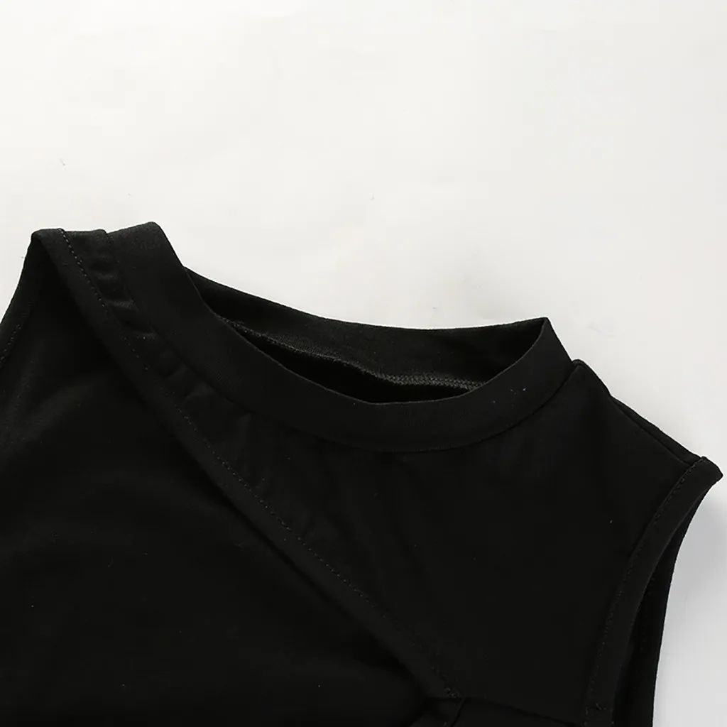 Off Shoulders Slim Vest Women Sexy Hollow Sling Cropped Tops Black Summer Camis Streetwear Harajuku Tank Tops Tight Shirt#yl