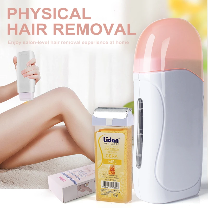 

Lidan 3 In 1 Hair Removal Wax Kit Epilator Machine Waxing Paper Roll-On Cartridge Depilatory Wax For Arm Body Hair Removal Tool