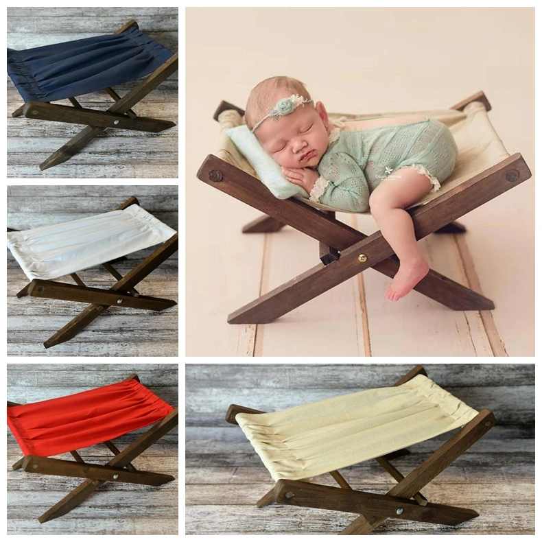 Newborn Baby Photography Props Deck Chair Multifunctional Wooden Photo Shooting Chair Infant Photo Fotografia Posing Accessories