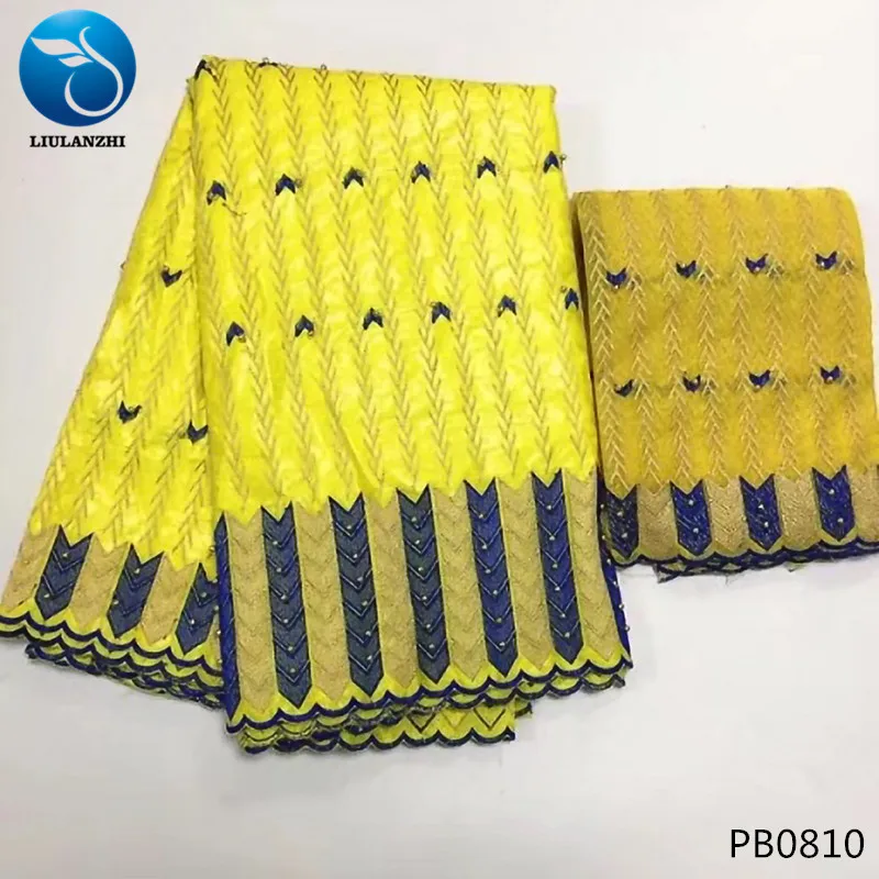 LIULANZHI африканская кружевная ткань Базен riche с бисером вышивка Базен broderie ткань высокого качества кружевная ткань для платья PB08 - Цвет: PB0810