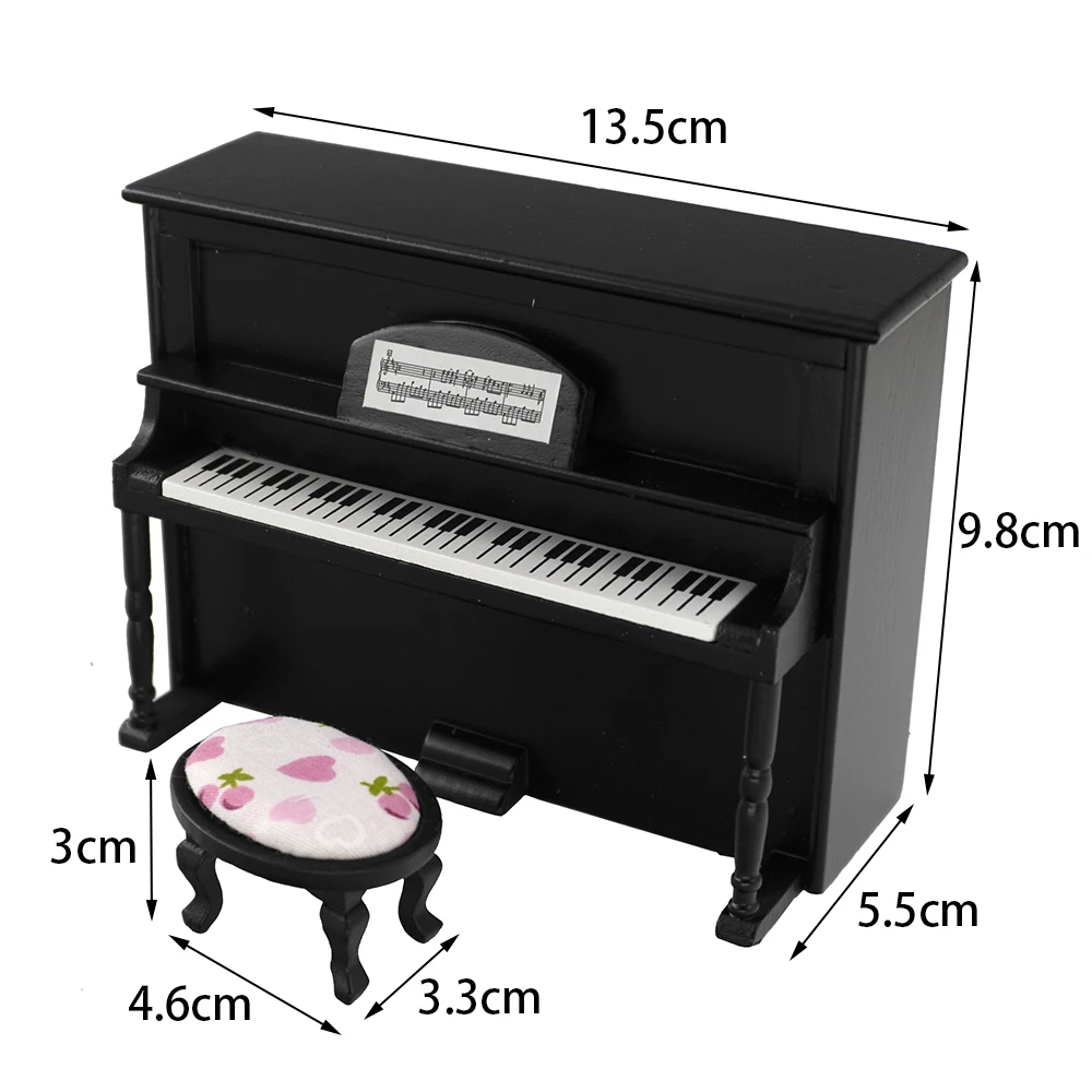 Caixa de música de piano de cauda de madeira para crianças, mini piano  brinquedos, caixa de música clássica com fezes, presentes artesanais para  meninas - AliExpress
