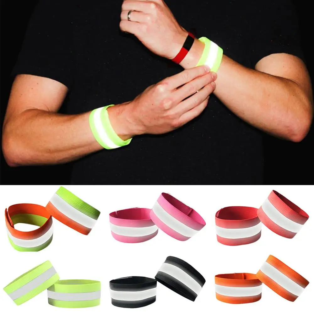 

2Pcs Reflective Bands Safety Flashing Belt Glow in the dark Bracelet for Cycling Jogging Walking Night Running