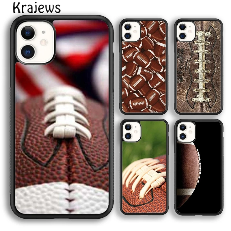 Мягкий чехол krajew для телефона с изображением американского футбола iPhone 5 6s 7 8 plus X