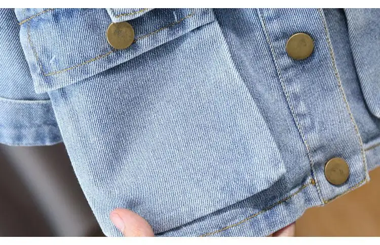 Boys Denim Jacket Children\'s Baby Casual Denim Jacket Girls Coat Spring and Autumn Clothes Big Kids  Windbreaker Jacket Jeans