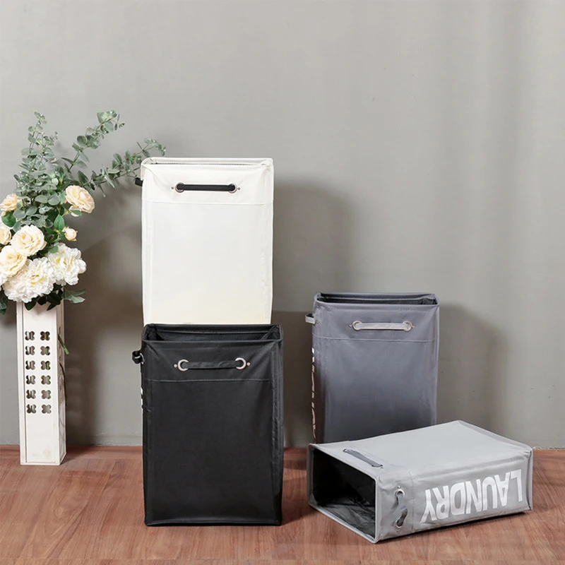 

Clothes Storage Box Laundry Basket Oxford Cloth Dirty Clothes Basket with Leather Feet Small Folding Dirty Storage Basket