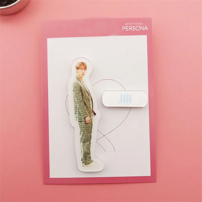 KPOP Bangtan мальчики карта душа Persona JUNG KOOK SUGA J-HOPE JIMIN Броши Булавки значки люби себя FH181 - Окраска металла: JIN