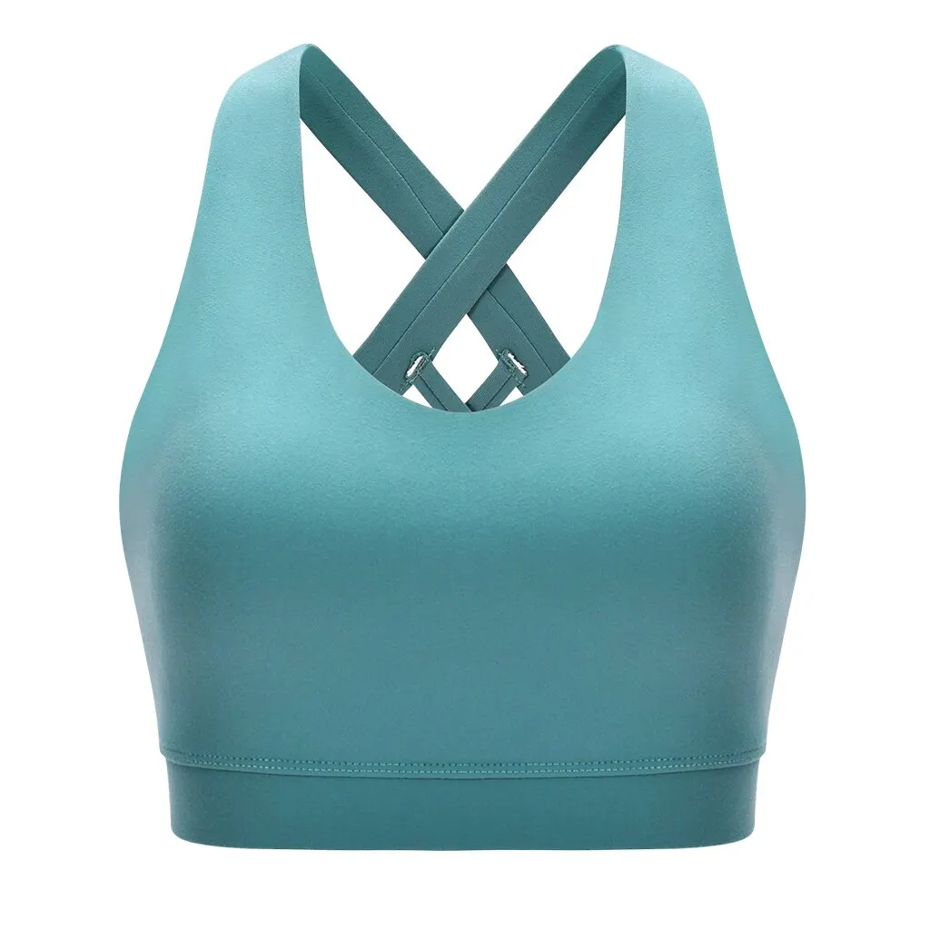 A CALOFE Gym Fitness Bra No Steel Ring Tank Sports Bras Sexy Backless Running Fitness Sport Underwear Female Push Up Bra Tops - Цвет: A