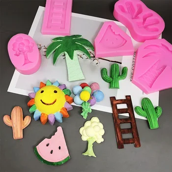 

Balloon coconut tree watermelon silicone mold Fondant Cake Decorating Tools Clay Resin Art Moulds