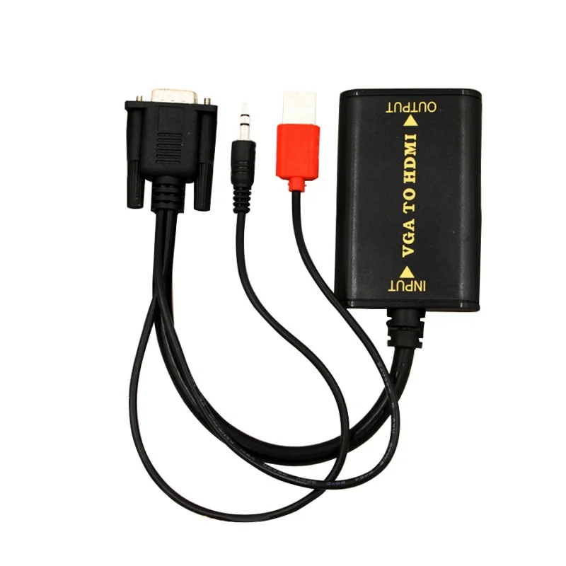 Портативный разъем и воспроизведение VGA на HDMI выход 1080P HD аудио ТВ AV HDTV ПК видео кабель VGA2HDMI адаптер HDMI кабель VGA